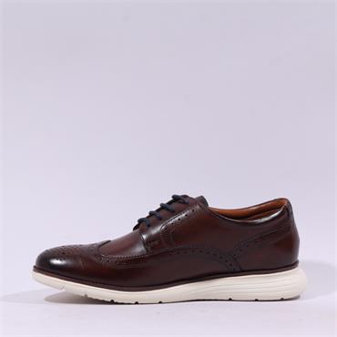 Base London Flight Laced Wingtip Shoe - Brown Leather
